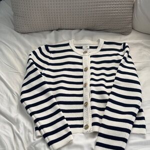 Striped Navy and White Sweater